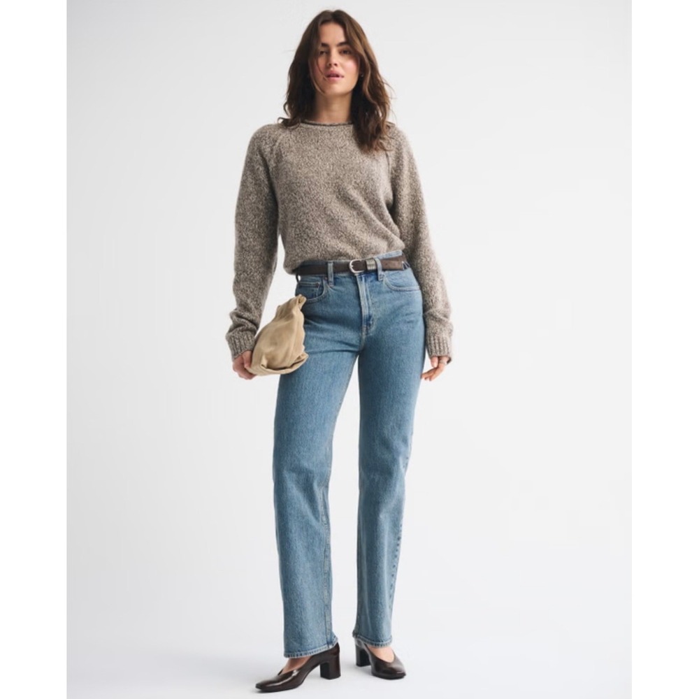 NWT Abercrombie & Fitch Curve Love High Rise 90s Relaxed Jeans Blue 28 Regular
